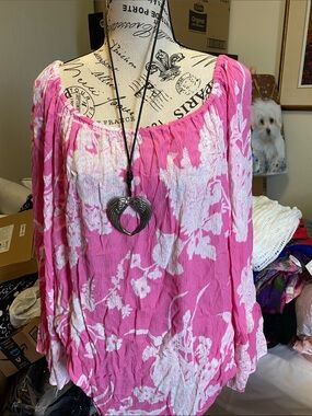 Pink Floral Off-Shoulder Women's Top